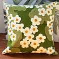 Axyaa Mini Flora Daisy Embroidery Cushion Cover - Decorative Pillow Case