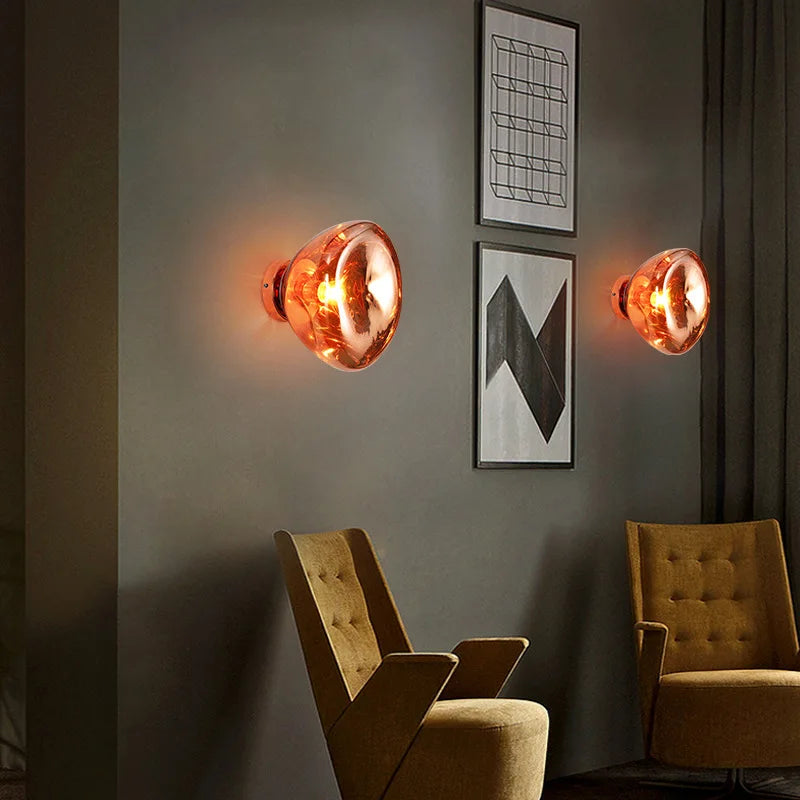 Axyaa Nordic Rose Gold LED Wall Lamp for Indoor Spaces