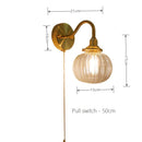 Axyaa Brass Wall Sconce with Multicolor Glass Globe – Modern Bedroom Wall Light
