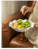 Axyaa Lace Wood Fruit Pot with High Legs for Dried Fruits and Snacks