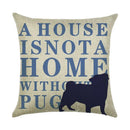 Axyaa Dog Linen Cushion Cover 45*45cm - Home Sofa Decor Pillowcase