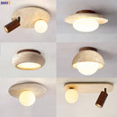Axyaa Yellow Travertine LED Ceiling Light for Home Decoration