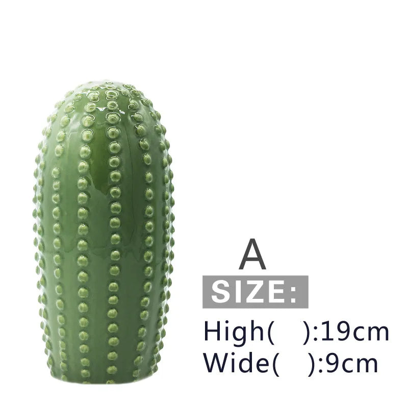 Axya 2024 Ceramic Cactus Aesthetic Green Ornaments for Home Décor