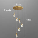 Axyaa Crystal Chandelier Stair Pendant Lamp Living Room Interior Lighting