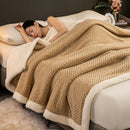 Axyaa Velvet Jacquard Double Layer Blanket Queen Size Warm Plush Bed Throw