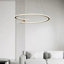Axyaa Modern Gold Ring LED Pendant Lights Chandelier for Living, Dining, Bedroom