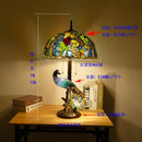 Axyaa Peacock Art Tiffany Table Lamp for Living Room Decor