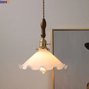 Axyaa White Glass LED Pendant Lamps Dining Living Room Nordic Hanging Light Fixtures