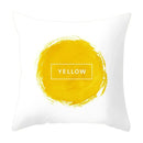 Axyaa Yellow Floral Geometric Pillowcase for Home Decor