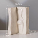Axyaa Abstract Man Face Vase Book Stand & Desktop Storage Rack