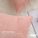 Axyaa Polyester Cushion Cover Stripe Pillow White Beige Pink Solid Color Home Decor