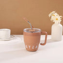 Axyaa Stainless Steel Double Layer Mug with Straw Lid - 480ml