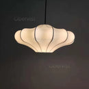 Axyaa Japanese Style Silk Lantern Pendant Lamp in Dark Bronze for Home and Restaurant Lighting.