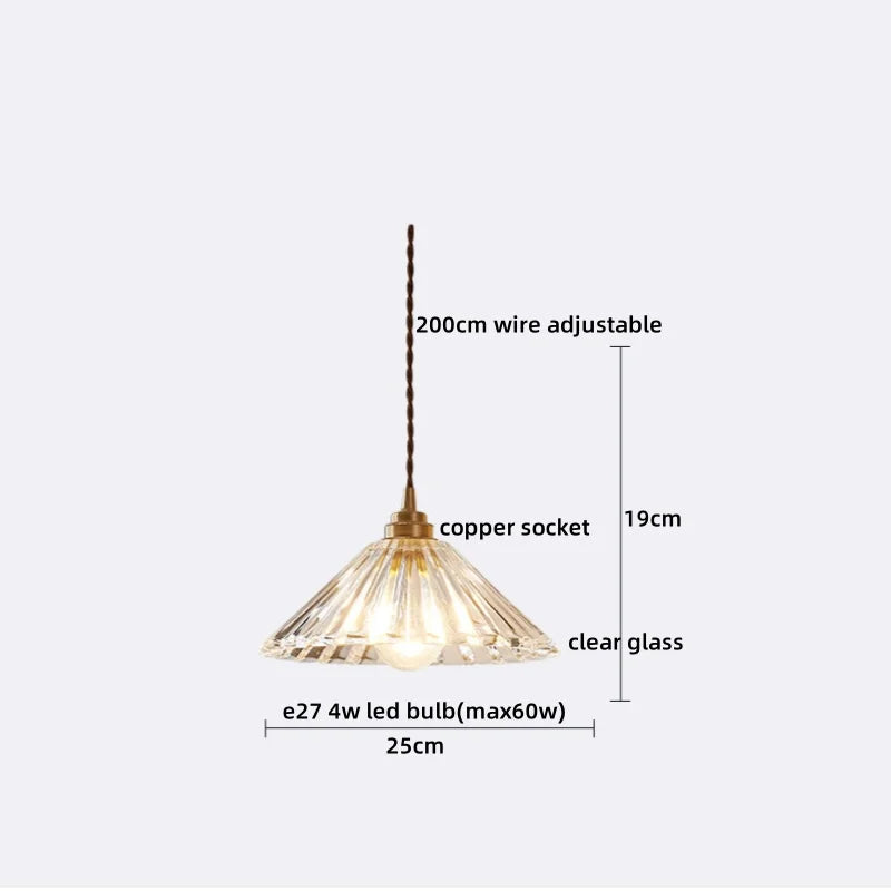 Axyaa Copper Glass LED Pendant Chandelier for Home Decor