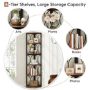 Axyaa 6 Tier Rustic Corner Bookcase Shelving Unit - 67 inch Tall Standing Rack