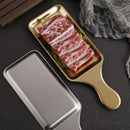 Axyaa Stainless Steel Rectangular Steak Tray for Western Food, BBQ, or Snacks, Korean Style