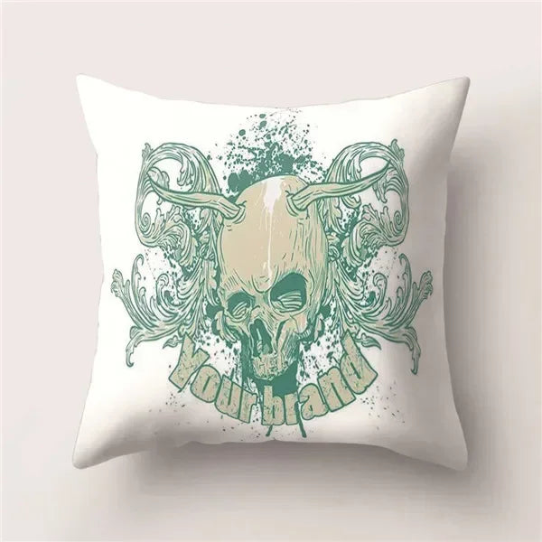 Skull Polyester Pillowcase 45X45CM Axyaa Home Decor Cushion Cover Square Sofa Decor