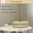Axyaa Glass Egg Tart Ceiling Lamps - Nordic Cream Minimalist Style