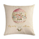 Axyaa Spring Paris Bird Flower Pillowcase Set for 45x45 Cm Pillows