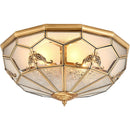 Axyaa Copper Glass Ceiling Light Retro Europe Design LED Bulb for Home Indoor Lighting