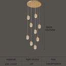 Axyaa Crystal Chandelier LED Pendant Lamp Modern Design Gold Hanging Light