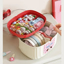 Axyaa Clear Plastic Storage Box with Handle and Dividers