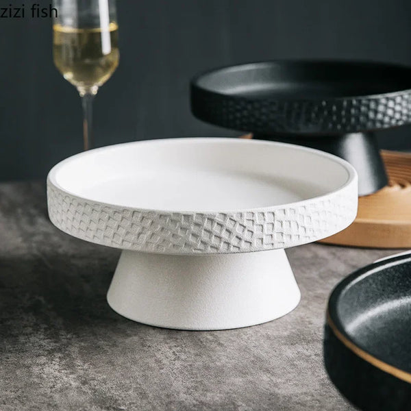 Axya High-Footed Ceramic Kitchen Plate Set