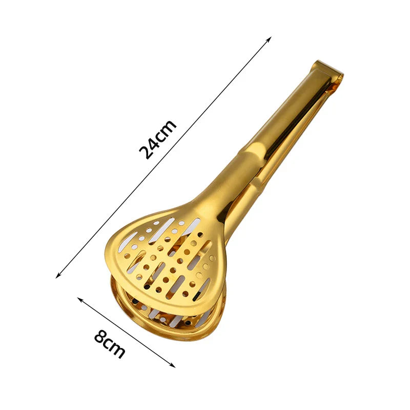 Axyaa Stainless Steel Food Tongs with Long Handle for Kitchen