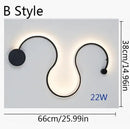 Axyaa Snake Long LED Wall Lamp for Bedroom Living Room, Retro Style Home Interior Lighting