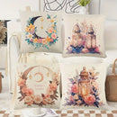 Axyaa Ramadan Karim Pillowcase: Flower Crescent Moon Lamp Design Sofa Cushion Cover