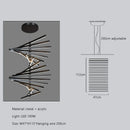 Axyaa Fishbone LED Pendant Light: Modern Nordic Chandelier for Home, Restaurant, and Loft
