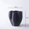 Axyaa Open Fold Edge Ceramic Vase, Abstract Porcelain Flower Pot, Home Decor Crafting