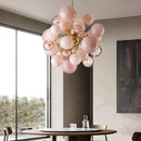 Axyaa Pink Glass Ball Pendant Light - Villa Staircase Chandelier