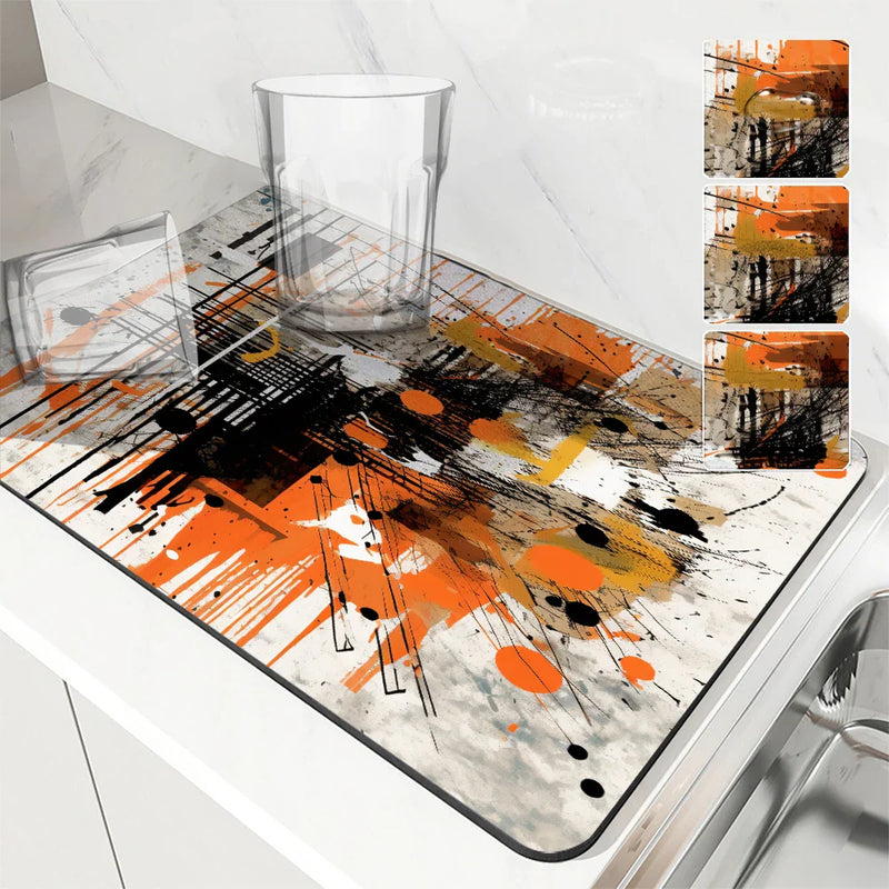Axyaa Geometric Lines Absorbent Drying Mat