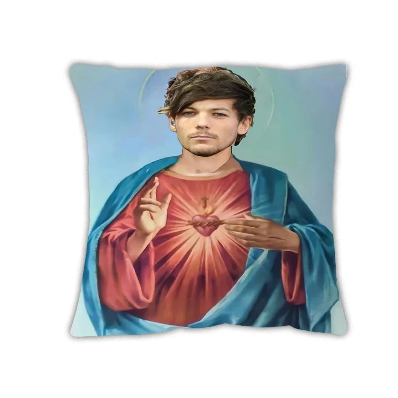 Axyaa Jesus Hip Hop Cushion Cover - Rapper Pillow Case for Home Decor