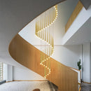 Axyaa Nordic Duplex LED Chandelier, Villa Pendant Lights for Circular Staircase & Living Room