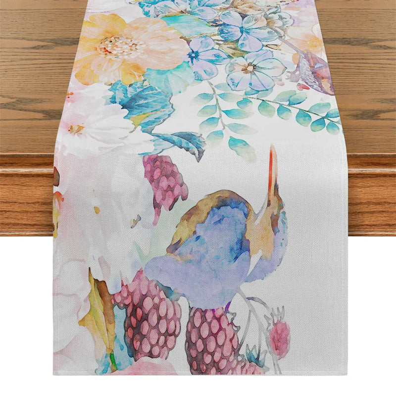 Axyaa Floral Table Runner for Kitchen Dining Decor