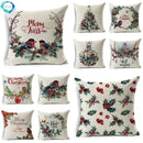 Axyaa Christmas Birds Garland Cushion Cover