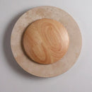 Yellow Stone Circular Wall Lamp Wabi Sabi Style Retro Light by Axyaa
