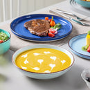 Axyaa Handpainted Spirals Ceramic Dinnerware Set - 12/18/24PCS