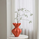 Axyaa Resin Floral Vase: Petal Shape Abstract Ornament for Home Decor