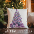 Axyaa Christmas Purple Decorative Pillow Covers for Sofa, Bedroom, Car