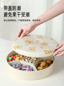 Axyaa Melamine Fruit Plate with Lid - Divided Snack Box for Living Room