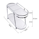 Axyaa Acrylic Double-Layer Makeup Organizer & Storage Shelf for Bathroom, Kitchen & Countertop