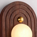 Axyaa Marble LED Wall Lamp: Brown Metal, Stairs, Bedroom, Restaurant, Aisle Sconce
