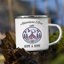 Personalized Caravan Enamel Mug by Axyaa - Camper Coffee Tea Cup