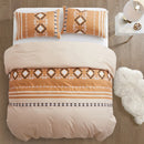 Geometric Boho Duvet Set + Pillowcase, 2/3pc Polyester Bedding, Single King Size, Axyaa Brand