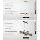 Axyaa Glass Ball Chandelier: Nordic Style Black Suspension Light for Living Room