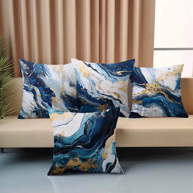 Blue Marble Texture Pillowcase: Axyaa Nordic Style Sofa Cushion Cover