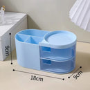 Axyaa Desktop Organizer Drawer, Transparent Plastic Multifunction Pen Holder Cute Design